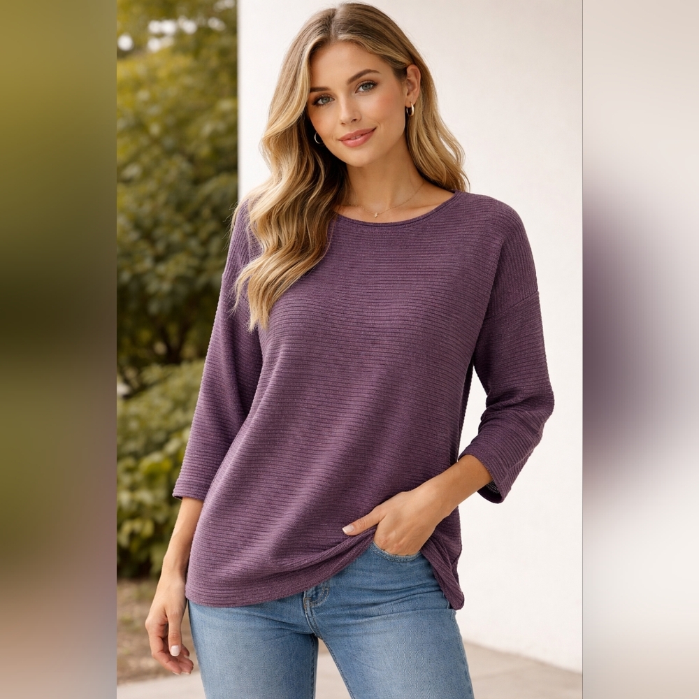 Wilfred Plum Ribbed Boatneck Pullover